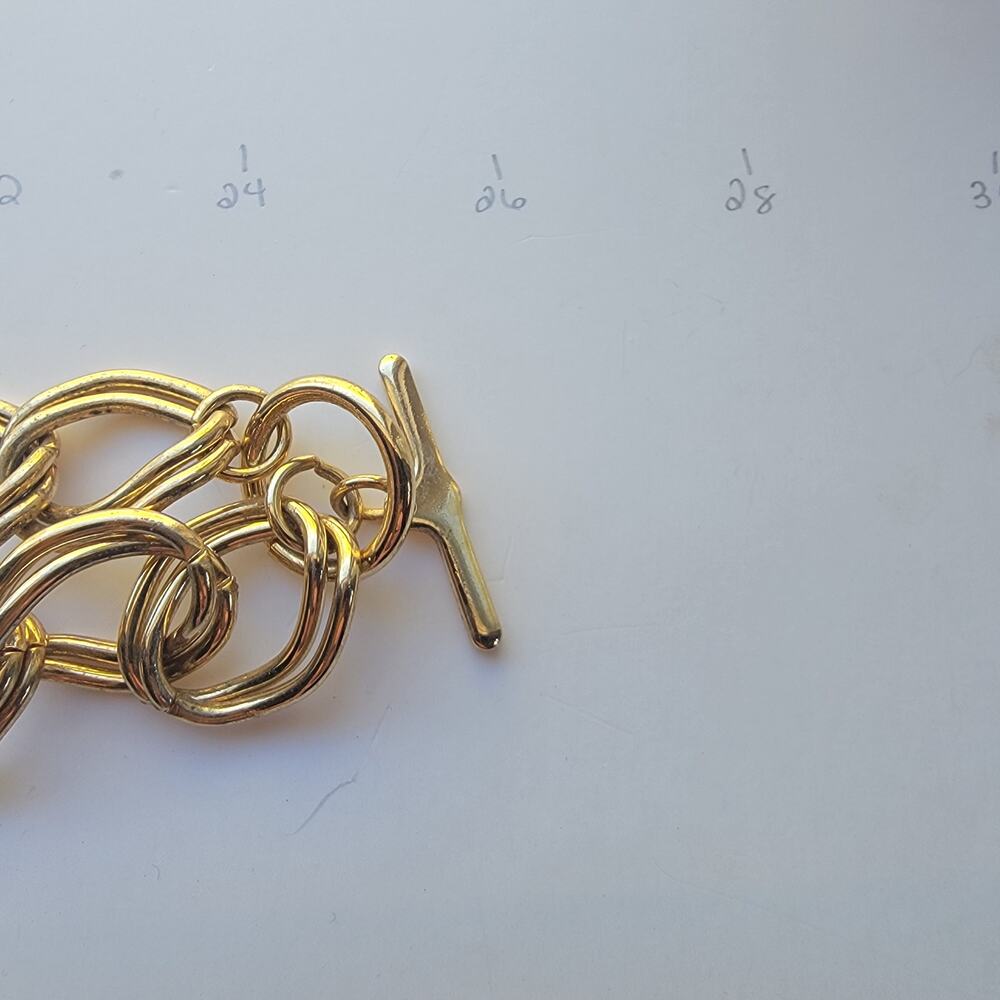 Vintage Monet Gold Tone Figaro Link Chain Necklace Signed Lobster Clasp Estate